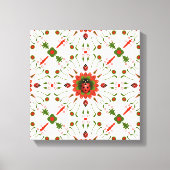 Toile Coccinelle de Noël Rouge, Vert et Blanc (Recto)