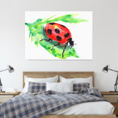 Toile Coccinelle sur une feuille verte (Insitu(Chambre))