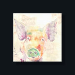 Toile Cochon de collier de la ferme<br><div class="desc">Artiste de cochon de ferme : Jennifer Goldberger</div>