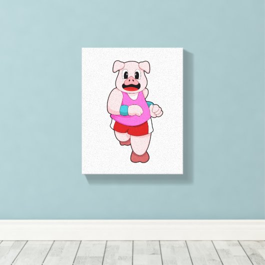 Toile Cochon en cours d'exécution (Insitu (Plancher de Bois))