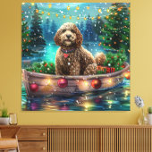 Toile Cockapoo Christmas Festive Voyage (Insitu(Salon))