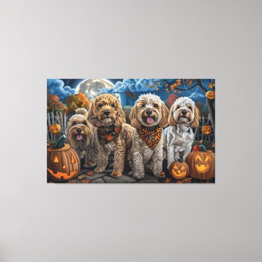 Toile Cockapoo Halloween Éffrayant (Recto)