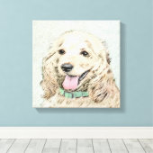 Toile Cocker Spaniel Buff Peinture - Art Chien original (Insitu (Plancher de Bois))