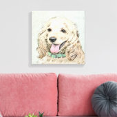 Toile Cocker Spaniel Buff Peinture - Art Chien original (Insitu(Salon))