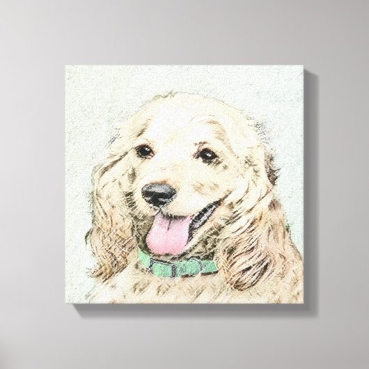 Toile Cocker Spaniel Buff Peinture - Art Chien original (Recto)