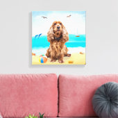 Toile Cocker Spaniel Chien sur la plage (Insitu(Salon))
