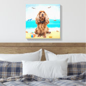 Toile Cocker Spaniel Chien sur la plage (Insitu(Chambre))