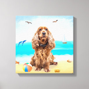 Toile Cocker Spaniel Chien sur la plage