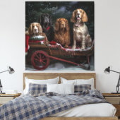Toile Cocker Spaniel Enneigé Traîneau Décor Noël (Insitu(Chambre))