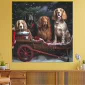 Toile Cocker Spaniel Enneigé Traîneau Décor Noël (Insitu(Salon))