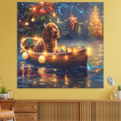 Toile Cocker Spaniel Noël Festive Voyage (Insitu(Salon))