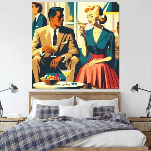 Toile Cocktail Party Couples Shared Attraction (Insitu(Chambre))