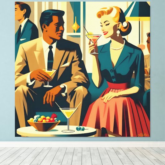 Toile Cocktail Party Couples Shared Attraction (Insitu (Plancher de Bois))