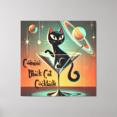 Toile Cocktails de chat noir cosmique futuriste atomique (Recto)