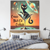 Toile Cocktails de chat noir cosmique futuriste atomique (Insitu(Chambre))