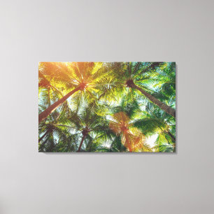 Toile Cocotiers palmiers sur la plage