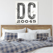 Toile Code Postal de l'État Rustique de Ferme DC (Insitu(Chambre))