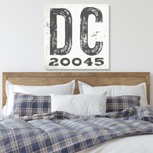 Toile Code Postal de l'État Rustique de Ferme DC (Insitu(Chambre))