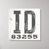 Toile Code Postal de l'État Rustique de Ferme Idaho (Recto)