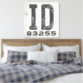 Toile Code Postal de l'État Rustique de Ferme Idaho (Insitu(Chambre))