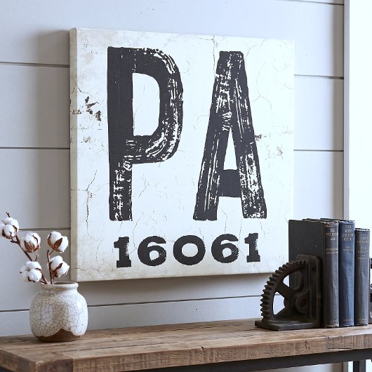 Toile Code Postal de l'État Rustique de Ferme Pennsylvan