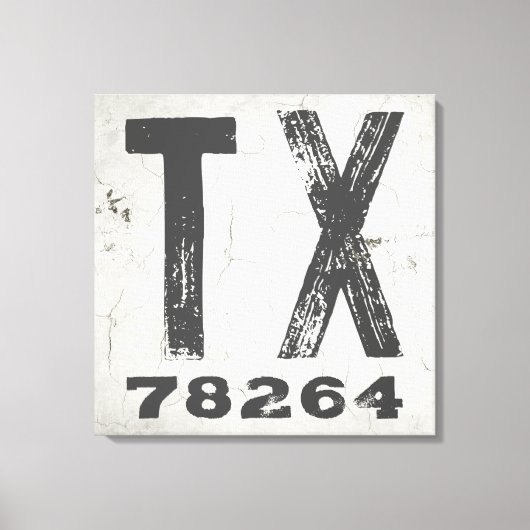 Toile Code Postal de l'État Rustique de Ferme Texas (Recto)