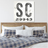 Toile Code Postal de l'État Rustique Ferme Caroline du S (Insitu(Chambre))