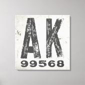 Toile Code Postal Rustique de Ferme d'Alaska (Recto)