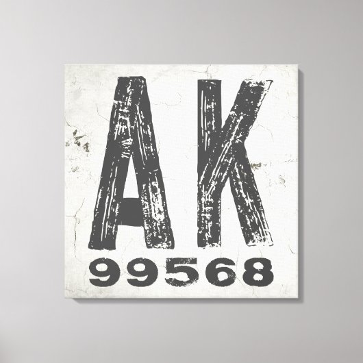Toile Code Postal Rustique de Ferme d'Alaska (Recto)