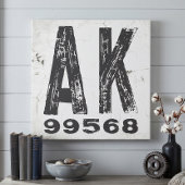Toile Code Postal Rustique de Ferme d'Alaska