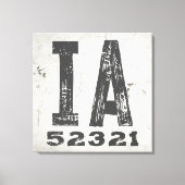 Toile Code Postal Rustique de Ferme de l'Iowa (Recto)