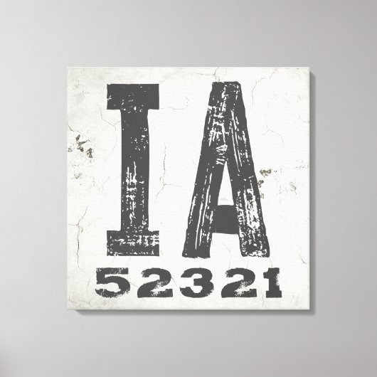 Toile Code Postal Rustique de Ferme de l'Iowa (Recto)