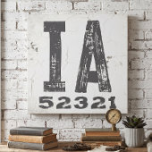 Toile Code Postal Rustique de Ferme de l'Iowa