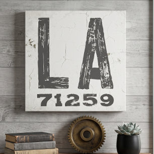 Toile Code Postal Rustique de Ferme de Louisiane
