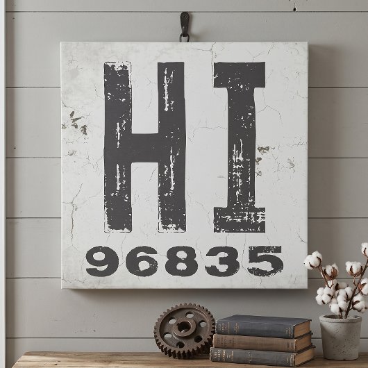 Toile Code Postal Rustique de Ferme d'État Hawaï