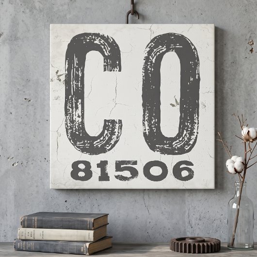 Toile Code Postal Rustique de Ferme du Colorado