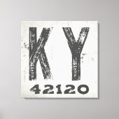 Toile Code Postal Rustique de Ferme du Kentucky (Recto)