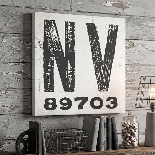 Toile Code Postal Rustique de Ferme du Nevada