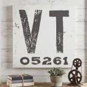 Toile Code Postal Rustique de Ferme du Vermont