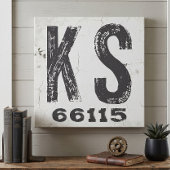 Toile Code Postal Rustique de Ferme Kansas