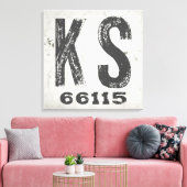 Toile Code Postal Rustique de Ferme Kansas (Insitu(Salon))