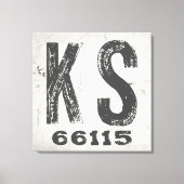 Toile Code Postal Rustique de Ferme Kansas (Recto)