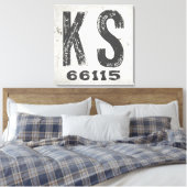 Toile Code Postal Rustique de Ferme Kansas (Insitu(Chambre))