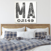 Toile Code Postal Rustique de Ferme Massachusetts (Insitu(Chambre))