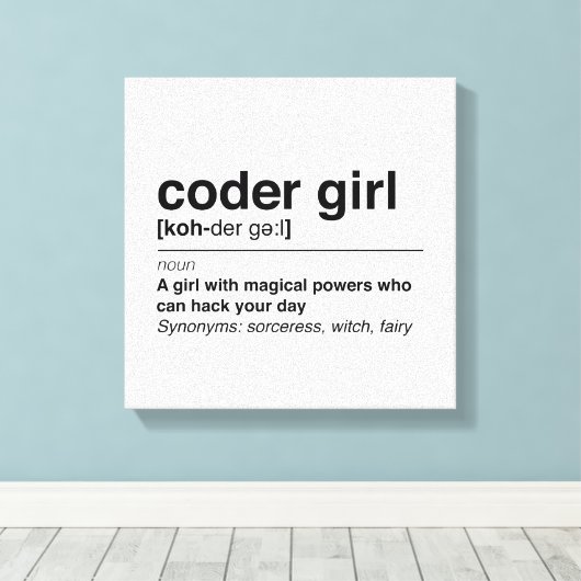 Toile Coder girl (Insitu (Plancher de Bois))