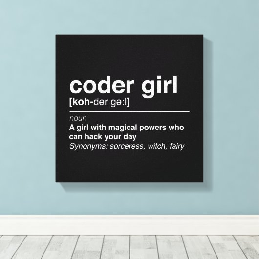 Toile Coder girl (Insitu (Plancher de Bois))