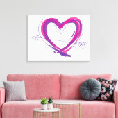 Toile Coeur Abstrait en violet et rose (Insitu(Salon))