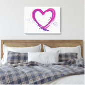 Toile Coeur Abstrait en violet et rose (Insitu(Chambre))