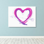 Toile Coeur Abstrait en violet et rose (Insitu (Plancher de Bois))