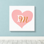 Toile coeur-amour-rose monogrammé (Insitu (Plancher de Bois))